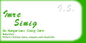 imre simig business card